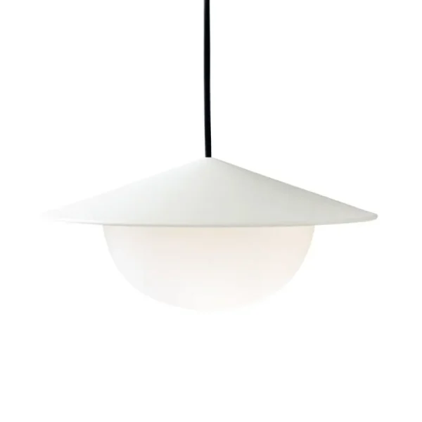 HAY Deckenleuchten-AGO Alley Pendelleuchte, integrierte LED, klein, Eierschalenweiß