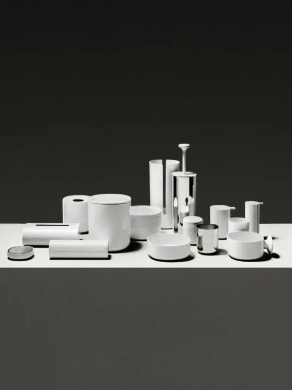 Alessi Badezimmeraccessoires^Birillo Toilettenbürste, weiß - spiegelglanzpolierter Edelstahl
