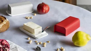 Alessi Küchenutensilien^Mattina Butterdose, Rot