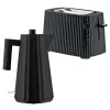 Alessi Haushaltsgeräte^Plissé Set aus Toaster und Wasserkocher, 1,7 l, Schwarz