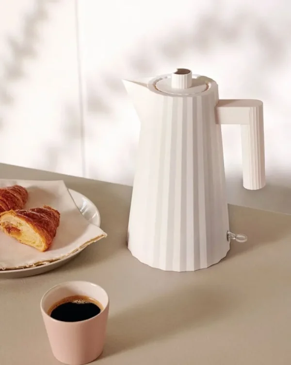 Alessi Haushaltsgeräte^Plissé Set aus Toaster und Wasserkocher, 1,7 l, Weiß