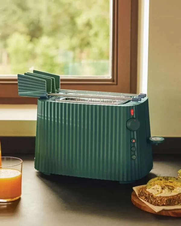 Alessi Haushaltsgeräte^Plissé Set aus Toaster und Wasserkocher, 1,7 l, Grün