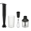 Alessi Haushaltsgeräte^Plissé Stabmixer mit Schneebesen und Zerkleinerer, Schwarz