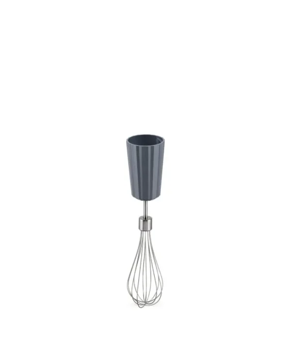 Alessi Haushaltsgeräte^Plissé Stabmixer mit Schneebesen und Zerkleinerer, Grau