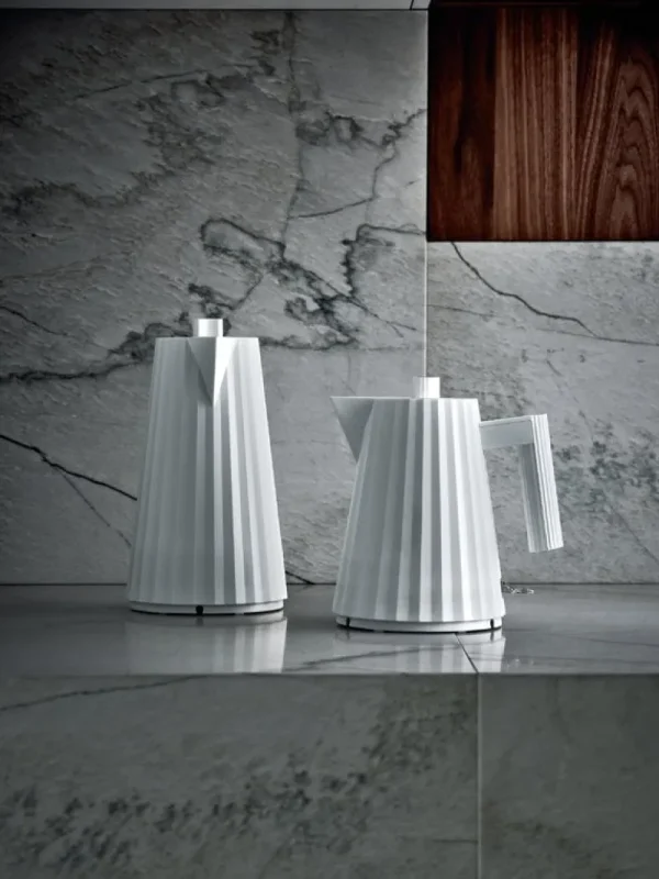 Alessi Haushaltsgeräte^Plissé Wasserkocher, 1 l, weiß