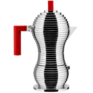 Alessi Karaffen Und Krüge^Pulcina Espressokocher für Induktion, 6 Tassen, Aluminium – Rot