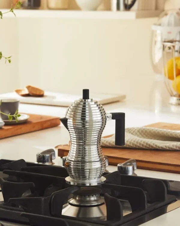 Alessi Karaffen Und Krüge^Pulcina Espressokocher, 3 Tassen, Aluminium – Schwarz