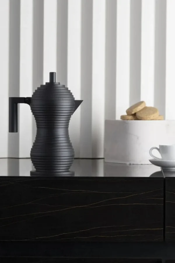 Alessi Karaffen Und Krüge^Pulcina Espressokocher, 3 Tassen, Schwarz