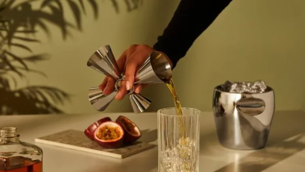 Alessi Küchenutensilien^Quadri Combo Schnapsglas, Edelstahl