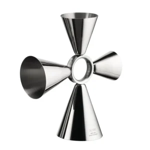 Alessi Küchenutensilien^Quadri Combo Schnapsglas, Edelstahl