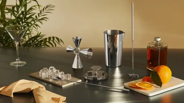 Alessi Küchenutensilien^Quadri Combo Schnapsglas, Edelstahl