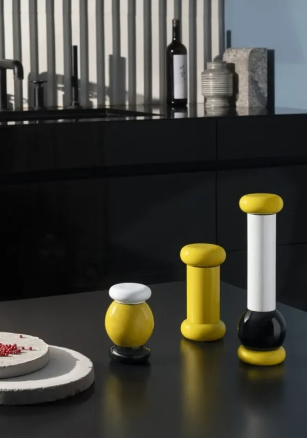 Alessi Küchenutensilien^Twergi ES18 Gewürzmühle, Gelb – Weiß – Schwarz