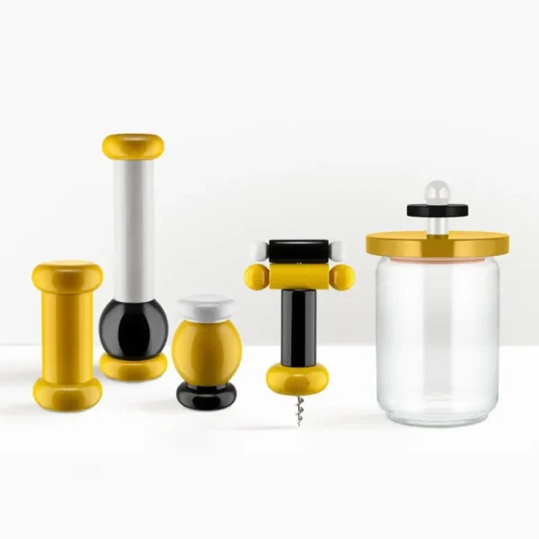 Alessi Küchenutensilien^Twergi ES18 Gewürzmühle, Gelb – Weiß – Schwarz
