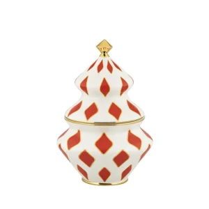 Alessi Weihnachtsdekoration^Zuckerdose, 15,5 x 22 cm, weiß - rot - gold