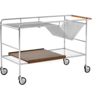 &Tradition Aufbewahrungsmöbel | Tische^&Tradition Alima NDS1 Wagen, Chrom - Nussbaum lackiert