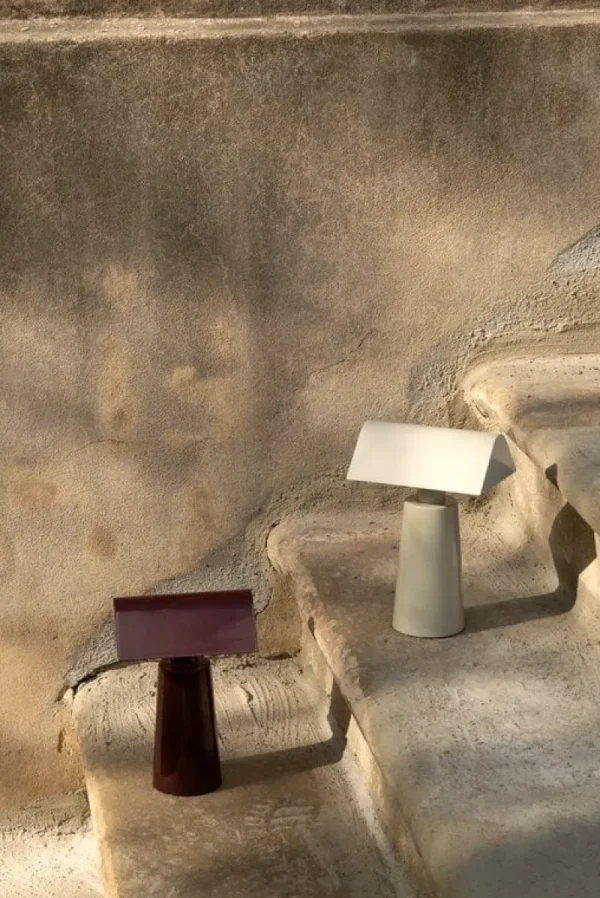 Normann Copenhagen Tischlampen | Tragbare Lampen-&Tradition Caret MF1 tragbare Tischleuchte, Seidengrau