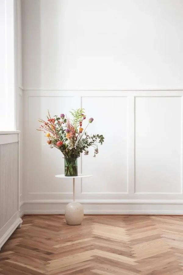 Muuto Tische-&Tradition Couchtisch Lato LN8, weiß – Creme Diva Marmor