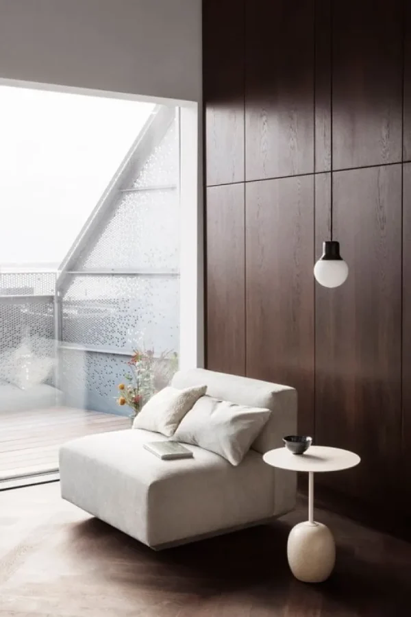 Muuto Tische-&Tradition Couchtisch Lato LN8, weiß – Creme Diva Marmor