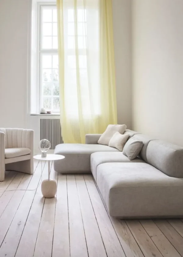 Muuto Tische-&Tradition Couchtisch Lato LN8, weiß – Creme Diva Marmor