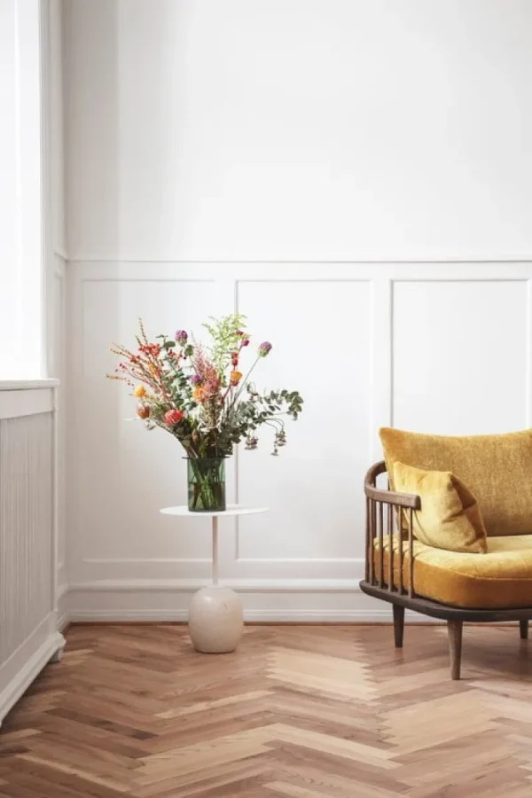 Muuto Tische-&Tradition Couchtisch Lato LN8, weiß – Creme Diva Marmor