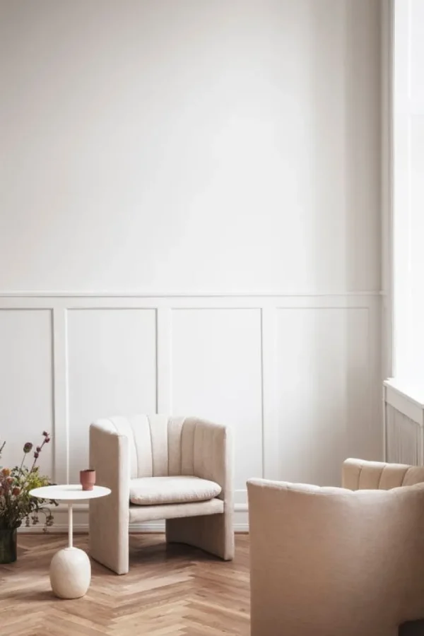 Muuto Tische-&Tradition Couchtisch Lato LN8, weiß – Creme Diva Marmor