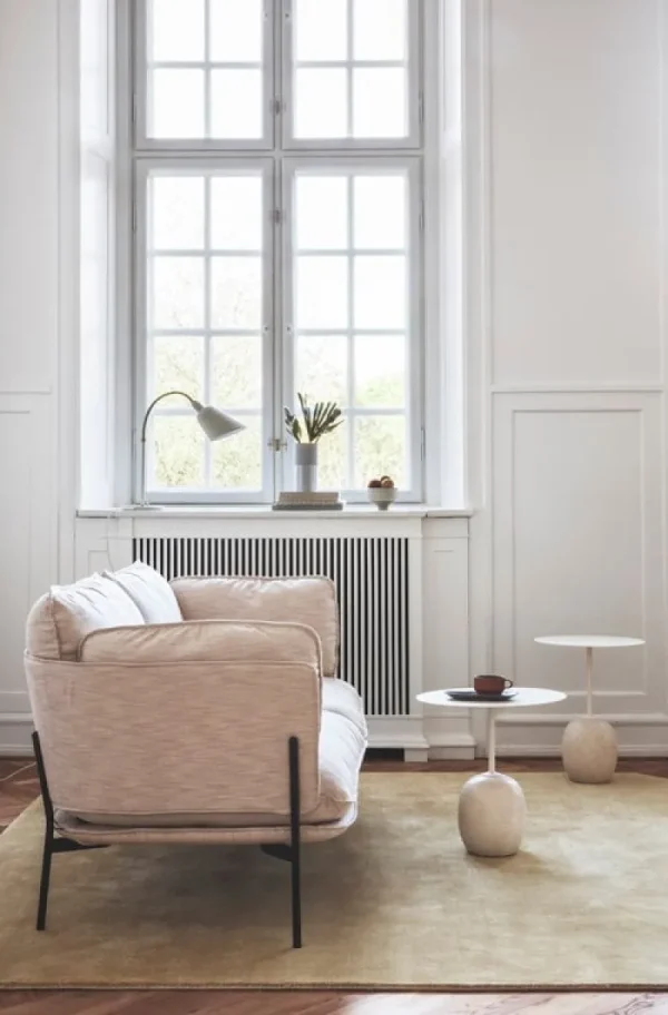 Woodnotes Tische-&Tradition Couchtisch Lato LN9, weiß – Creme Diva Marmor
