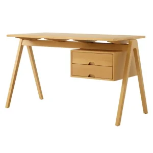 Pedestal Tische-&Tradition Daystak RD3 Schreibtisch, Buche honigfarben gebeizt