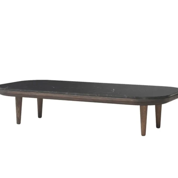 HAY Tische-&Tradition Fly SC5 coffee table, smoked oak - black Marquina marble