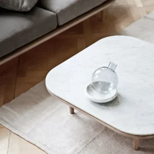 HAY Tische-&Tradition Fly SC5 coffee table, smoked oak - black Marquina marble