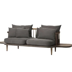 &Tradition Sofas Und Liegen-&Tradition Fly SC3 Sofa mit Seitentischen, geräucherte Eiche/Hot Madison 09