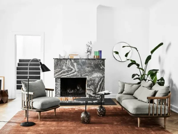 &Tradition Sofas Und Liegen-&Tradition Fly SC2 Sofa, weiß geölte Eiche/Hot Madison 094