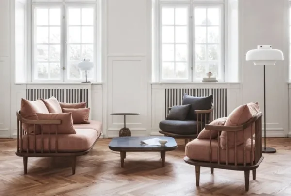 &Tradition Sofas Und Liegen-&Tradition Fly SC2 Sofa, weiß geölte Eiche/Hot Madison 094