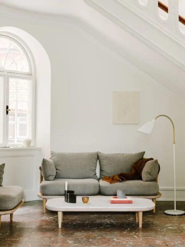 &Tradition Sofas Und Liegen-&Tradition Fly SC2 Sofa, weiß geölte Eiche/Hot Madison 094