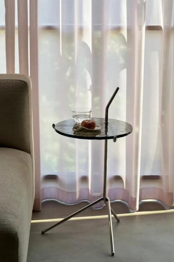 Wendelbo Tische-&Tradition Halten SH9 Beistelltisch, Rauchglas - Edelstahl