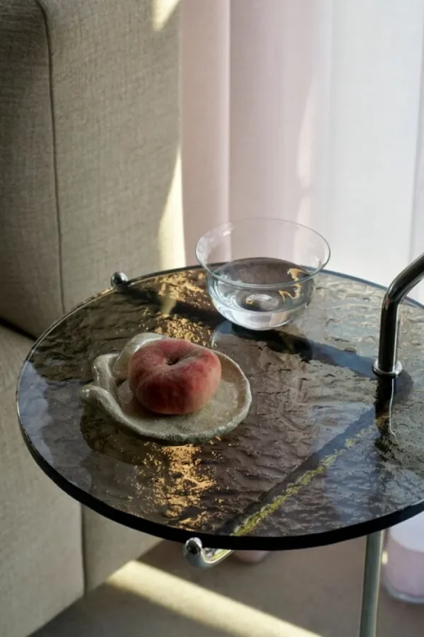 Wendelbo Tische-&Tradition Halten SH9 Beistelltisch, Rauchglas - Edelstahl