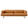 Massproductions Sofas Und Liegen-&Tradition Inland AV23 3-Sitzer-Sofa, schwarz - cognacbraunes Noble-Leder