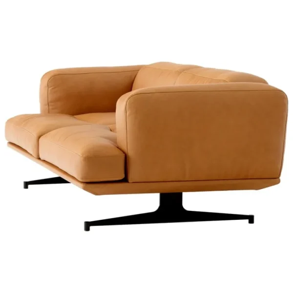 &Tradition Sofas Und Liegen-&Tradition Inland AV22 2-Sitzer-Sofa, schwarz - cognacbraunes Noble-Leder