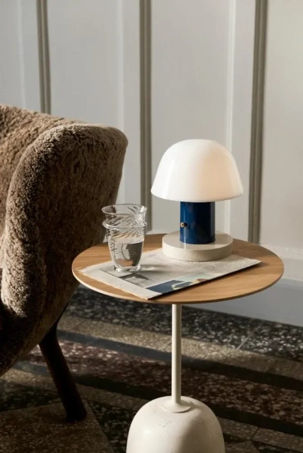 &Tradition Tische-&Tradition Lato LN8 Couchtisch, Eiche - Creme Diva Marmor