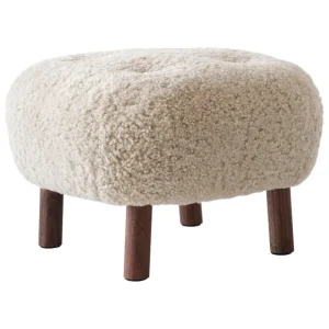 &Tradition Sitzgelegenheiten-&Tradition Little Petra ATD1 Pouf, Moonlight, Schaffell - Walnuss