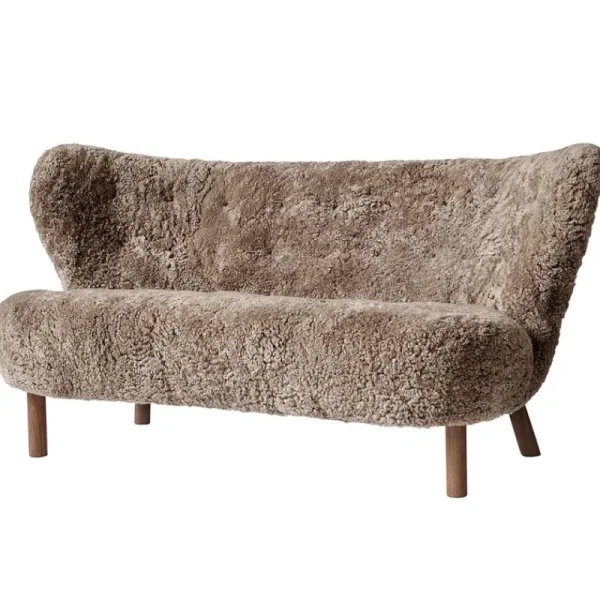 Tapio Anttila Collection Sofas Und Liegen-&Tradition Little Petra VB2 Sofa, Sahara, gelocktes Schafsfell - Eiche weiß