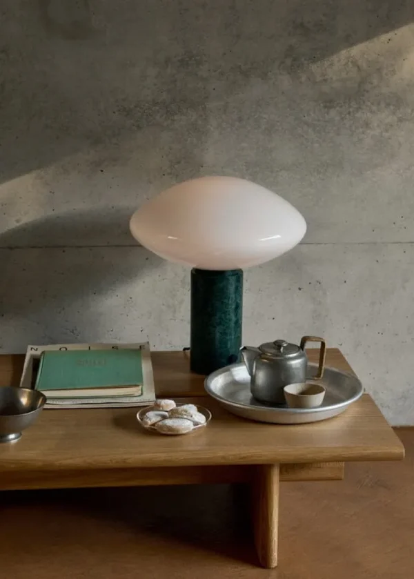 Flos Tischlampen-&Tradition Mist AP17 Tischleuchte, Guatemala-Verde-Marmor - Opalglas