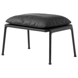 Frama Sitzgelegenheiten-&Tradition Muno LN20 Fußhocker, warm black - schwarzes Noble-Leder