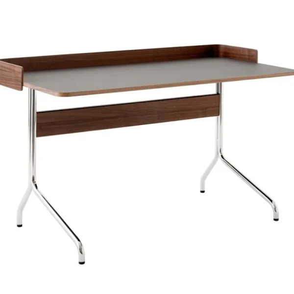 &Tradition Schreibtische Und Raumtrenner | Tische^&Tradition Pavilion AV17 Schreibtisch, Iron-Linoleum – Nussbaum – Chrom
