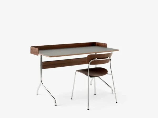 &Tradition Schreibtische Und Raumtrenner | Tische^&Tradition Pavilion AV17 Schreibtisch, Iron-Linoleum – Nussbaum – Chrom