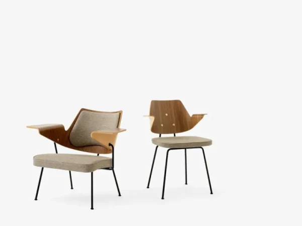 Hem Sitzgelegenheiten-&Tradition RFH RD8 Loungesessel, Walnuss- und Buchenfurnier - braun