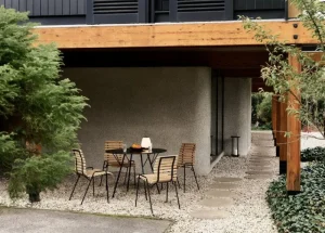 Harri Koskinen Works Sitzgelegenheiten-&Tradition RFH RD4 Terrassenstuhl, schwarz - Teak