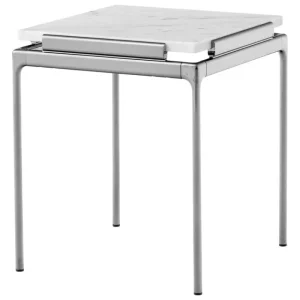 Wendelbo Tische-&Tradition Sett LN11 Beistelltisch, Bianco Carrara - dunkles Chrom