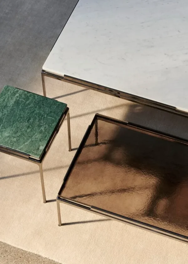 Artek Tische-&Tradition Sett LN12 Couchtisch, Rauchglas - dunkles Chrom