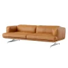 Woud Sofas Und Liegen-&Tradition 3-Sitzer Sofa Inland AV23, pol. Aluminium - edles Leder cognac