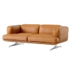 Audo Copenhagen Sofas Und Liegen-&Tradition 2-Sitzer Sofa Inland AV22, pol. Aluminium - edles Leder cognac